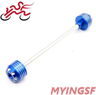 Voorzijde Achteras Vork Crash Sliders Voor Yamaha Yzf R1 2004 Motorfiets Accessoires Wiel Protector YZFR1 voorkant blauw