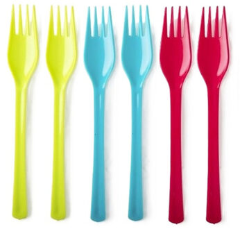 Vorken - kunststof?- 6x - herbruikbaar plastic - 19 cm - BBQ / Verjaardag / Camping / Party