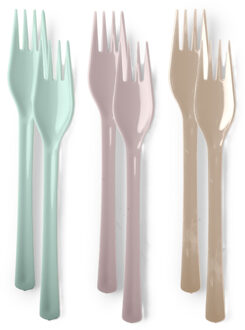 Vorken van kunststof - 60x - herbruikbaar plastic - 19 cm - BBQ / Verjaardag / Camping / Party