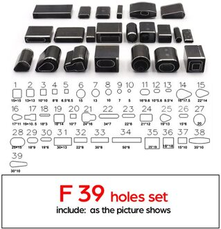 Vormige Stijl Gat Hollow Punch Cutter Set Ponsen Tool Voor Lederen Riem Telefoon Holster Lederen Craft Diy Tool Perforators F 39 holes reeks