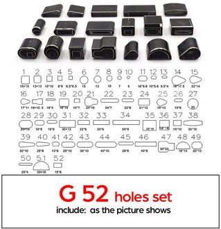 Vormige Stijl Gat Hollow Punch Cutter Set Ponsen Tool Voor Lederen Riem Telefoon Holster Lederen Craft Diy Tool Perforators G 52 holes reeks