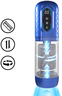 Vortex - Suction Rotation and Thrusting Masturbator Pump - Metallic Blue