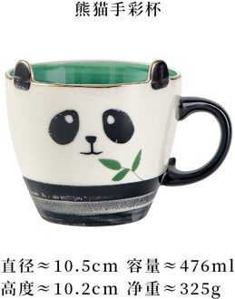 Vos Dier Mok Serie Creatieve Handgeschilderde Cartoon Water Cup Porseleinen Mok Koffie Cup Ontbijt Keramische Mok panda