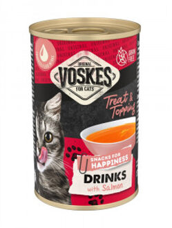 Voskes Drinks met zalm kattensnack (135 ml) 1 tray (24 stuks)