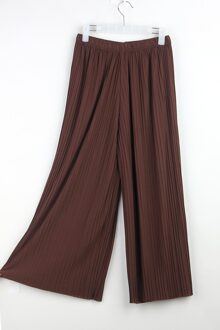 Vouw Geplooide Broek Vrouwen Broek Voor Vrouwen Bottoms Lente Zomer Casual Broek Midden Taille Wijde Pijpen Broek Vrouwelijke Pantalon mujer koffie