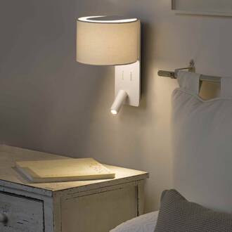 Vouw wandlamp met LED leeslamp, wit