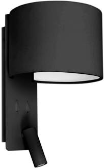 Vouw wandlamp met LED leeslamp, zwart