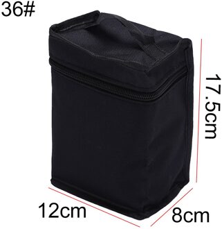 Vouwen Art Markers Rits Canvas Opslag Potlood Tas Hold Voor 36/48/60/80Pcs Markers Pen grote Capaciteit Rits Zwart For 36stk