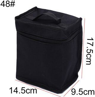 Vouwen Art Markers Rits Canvas Opslag Potlood Tas Hold Voor 36/48/60/80Pcs Markers Pen grote Capaciteit Rits Zwart For 48stk