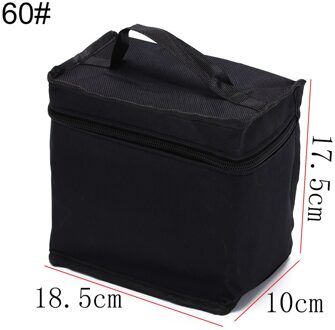 Vouwen Art Markers Rits Canvas Opslag Potlood Tas Hold Voor 36/48/60/80Pcs Markers Pen grote Capaciteit Rits Zwart For 60stk