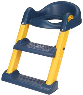 Vouwen Baby Potty Seat Urinoir Rugleuning Training Stoel Met Stap Kruk Ladder Voor Baby Peuters Jongens Meisjes Veilig Wc Potties blauw-geel