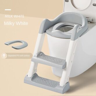 Vouwen Baby Potty Seat Urinoir Rugleuning Training Stoel Met Stap Kruk Ladder Voor Baby Peuters Jongens Meisjes Veilig Wc Potties lucht blauw