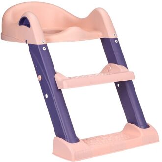 Vouwen Baby Potty Seat Urinoir Rugleuning Training Stoel Met Stap Kruk Ladder Voor Baby Peuters Jongens Meisjes Veilig Wc Potties roze-paars