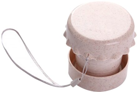 Vouwen Cup Draagbare Tarwe Stro Reizen Mok 130Ml Telescopische Drinken Inklapbare Cup Met Deksel 04