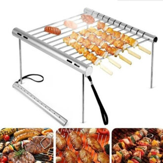Vouwen Draagbare Roestvrij Staal Bbq Grill Bbq Grill Mini Pocket Bbq Grill Barbecue Accessoires Voor Thuis Park Gebruik