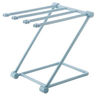 Vouwen Droogrek Handdoek Keuken Vodden Rack Discloth Plank Standhouder Voeden Melk Fles Desktop Glas Inklapbare Holder blauw