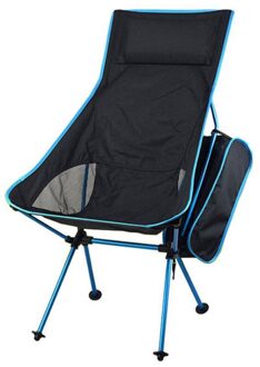 Vouwen Hoge Rug Maan Stoel Met Draagtas, Voor Strand Vissen licht blauw
