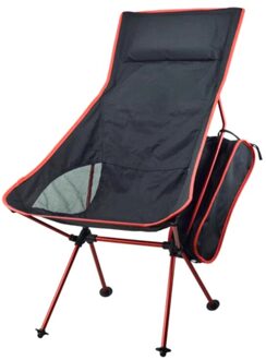 Vouwen Hoge Rug Maan Stoel Met Draagtas, Voor Strand Vissen rood