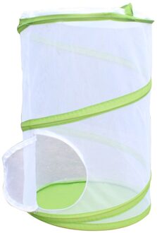 Vouwen Insect Mesh Kooi Vlinder Dragonfly Mantis Ademend Habitat Kooi Cilindrische Fokken Voeden Container Vangen Kooi 14x18cm