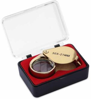 Vouwen Juwellen Loupe Draagbare Vergrootglas Zakformaat Mooie Juwellen Vergrootglas Bril 10X 20X 30X Vergroting Metalen 30X goud