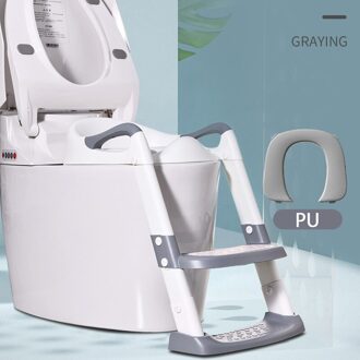 Vouwen Kinderen Zindelijkheidstraining Wc Kindje Pot Seat Urinoir Stoel Met Verstelbare Stap Kruk Ladder Comfortabele Safe Wc TD1072B-PU