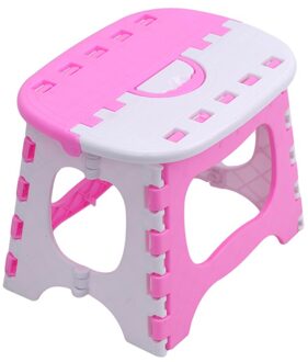 Vouwen Kruk Camping Stoel Seat Voor Fishing Handige Plastic Draagbare Stap Kruk Thuis Trein Outdoor Indoor Opvouwbare Stoel Roze