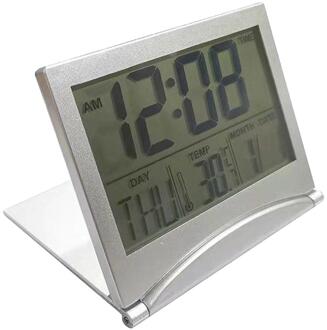 Vouwen LCD Digitale Wekker Bureau Tafel Weerstation Desk Temperatuur Reizen Ectronic Mini Klok FB
