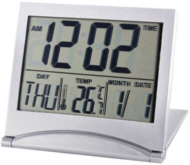 Vouwen Lcd Digitale Wekker Bureau Tafel Weerstation Desk Temperatuur Reizen Ectronic Mini Klok
