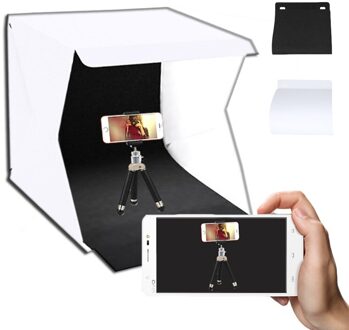 Vouwen Lightbox Fotografie Foto Studio LED Licht Softbox Foto Kit Achtergrond Foto Doos Voor Mobiele telefoon SLR Camera