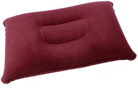Vouwen Lucht Kussen Ultralight Opblaasbare Lucht Kussen Samendrukbare Opblazen Kleine Reizen Kussens Voor Slapen Head Rest wijn rood