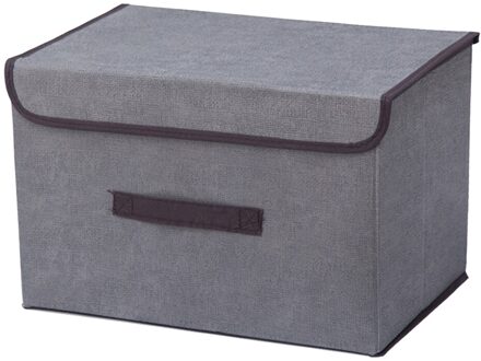 Vouwen Opbergdoos Met Deksel Voor Kleding Deken Draagbare Niet-geweven Stof Kleding Verzamelen Opslag Mand Opbergdoos Organiz L grijs
