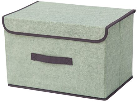 Vouwen Opbergdoos Met Deksel Voor Kleding Deken Draagbare Niet-geweven Stof Kleding Verzamelen Opslag Mand Opbergdoos Organiz L groen