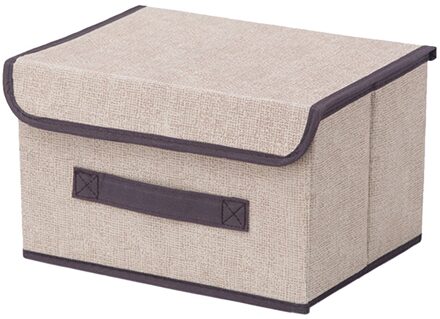 Vouwen Opbergdoos Met Deksel Voor Kleding Deken Draagbare Niet-geweven Stof Kleding Verzamelen Opslag Mand Opbergdoos Organiz S Beige