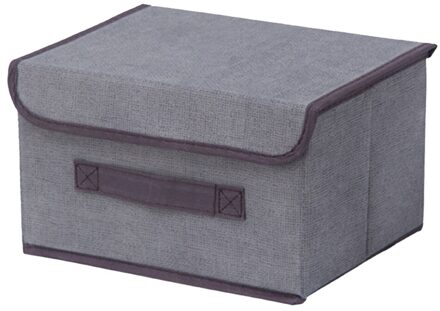 Vouwen Opbergdoos Met Deksel Voor Kleding Deken Draagbare Niet-geweven Stof Kleding Verzamelen Opslag Mand Opbergdoos Organiz S grijs