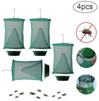 Vouwen Opknoping Groene Fly Trap # Groene Netto + Pot (Zonder Aas) 4stk