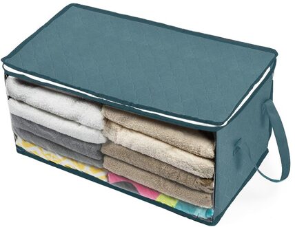 Vouwen Quilt Opbergdoos Kleding Opbergtas Vuile Kleding Verzamelen Case Met Rits Niet Geweven Stof Speelgoed Tassen Opbergdozen groen