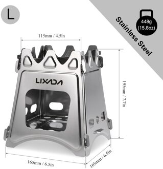 Vouwen Titanium Hout Kachel met Mini Alcohol Fornuis Outdoor Kachel Camping Branders Koken Picknick Hout Oven roestvrij staal L