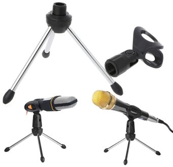 Vouwen Verstelbare Desktop Handheld Mic Microfoon Clip Houder Stand Statief A-1