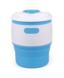 Vouwen Water Container Siliconen Koffiekopje Multifunctionele Grote Size Thee Cup Keuken Benodigdheden Isolatie Outdoor Drinkbekers Blauw