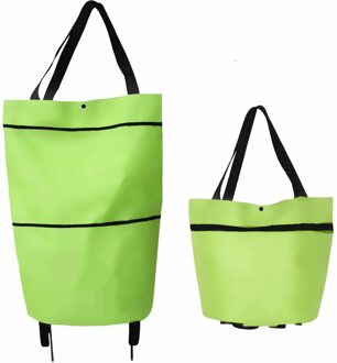 Vouwen Winkelen Pull Winkelwagen Trolley Tas Met Wielen Opvouwbare Boodschappentassen Herbruikbare Boodschappentassen Voedsel Organizer Groenten Zak