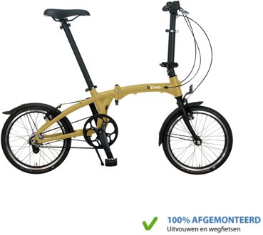 Vouwfiets Crosstown met riem aandrijving Zandgeel