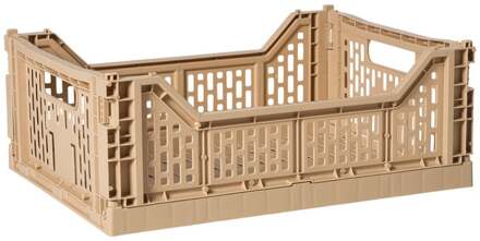 Vouwkrat groot - beige - 14.5x40x30 cm