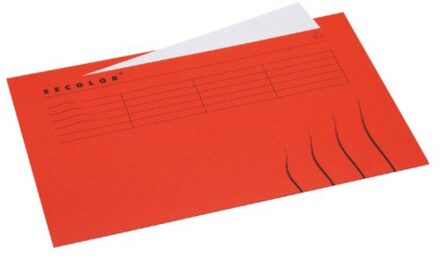 Vouwmap secolor met tabrand folio 100% gerecycled Karton 250gr rood