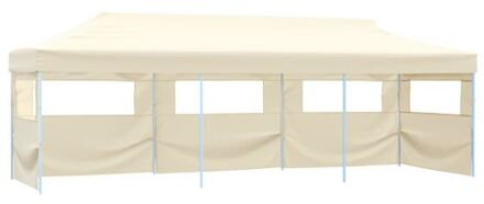 Vouwtent pop-up met 5 zijwanden 3x9 m crème