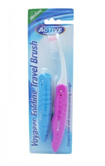 Voyager Folding Travel Brush Travel Toothbrush Medium 2Pcs.