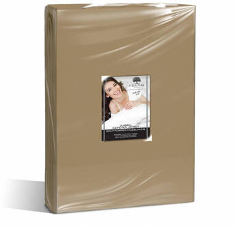 Vp Dubbel Jersey Split Topper Hoeslaken - Taupe Maat: 160x200/220 + 12cm