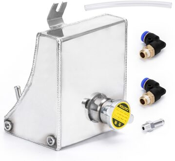 Vr-240SX S13 SR20DET KA24DE KA24E KA24 Aluminium Koelvloeistof Overflow Tank Reservoir Kit Voor Nissan (Past: 240SX) VR-TK47 Zilver