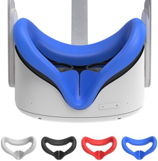 Vr Gezicht Cover Pad Transpiratie Gezicht Kussenhoes Voor Oculus Quest2 Vr Bril Siliconen Beschermende Oogmasker Vr Accessoires blauw