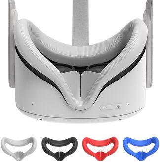 Vr Gezicht Cover Pad Transpiratie Gezicht Kussenhoes Voor Oculus Quest2 Vr Bril Siliconen Beschermende Oogmasker Vr Accessoires grijs