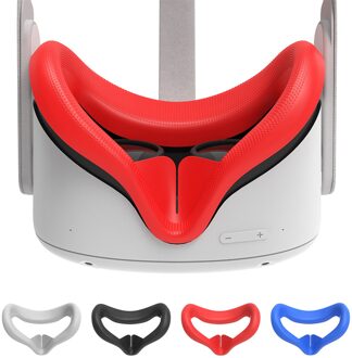 Vr Gezicht Cover Pad Transpiratie Gezicht Kussenhoes Voor Oculus Quest2 Vr Bril Siliconen Beschermende Oogmasker Vr Accessoires rood